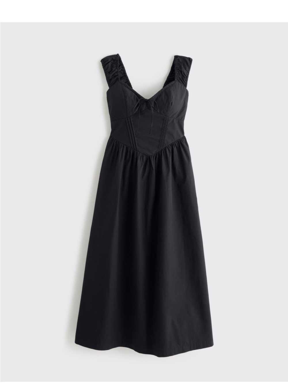 NWT Abercrombie & Fitch 100% Cotton Bra Free Cap Sleeve Dipped Waist Midi Dress - Picture 6 of 6